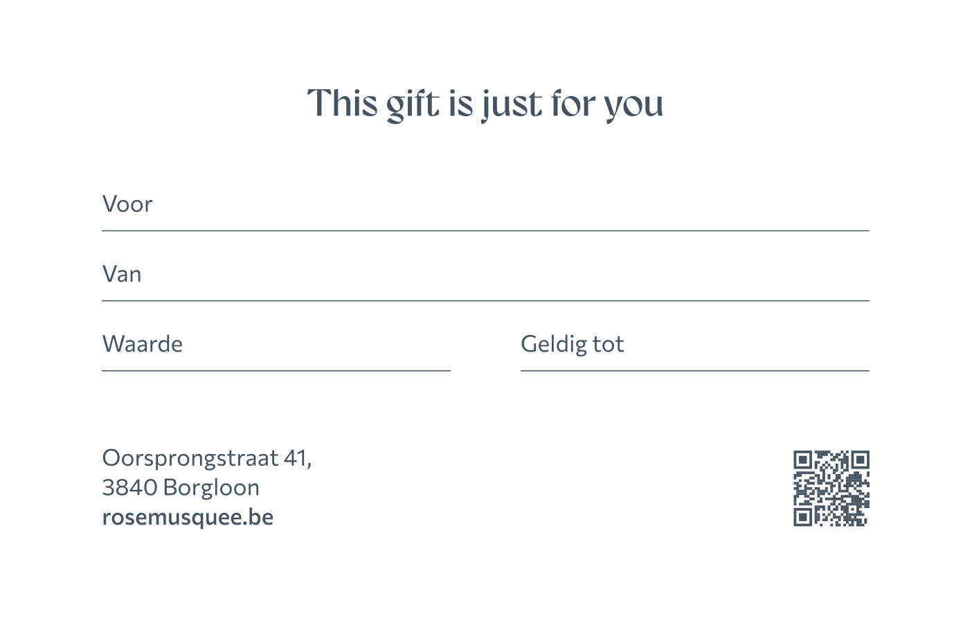 Voorbeeld van de digitale cadeaubon
